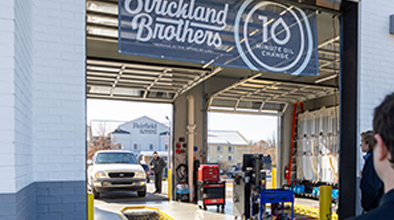 Strickland Brothers 10 minute oil change, drive thru oil change