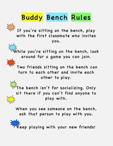 Buddy Bench Rules